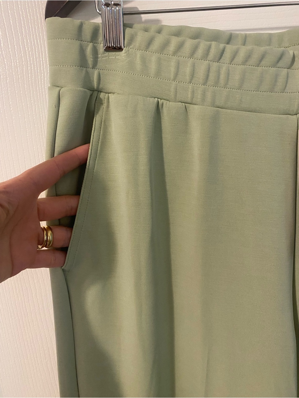 ESQUALO Sage Green Wide Leg Modal Soft Quiet Luxury Loungewear Trouser Size 2XL - Picture 8 of 16
